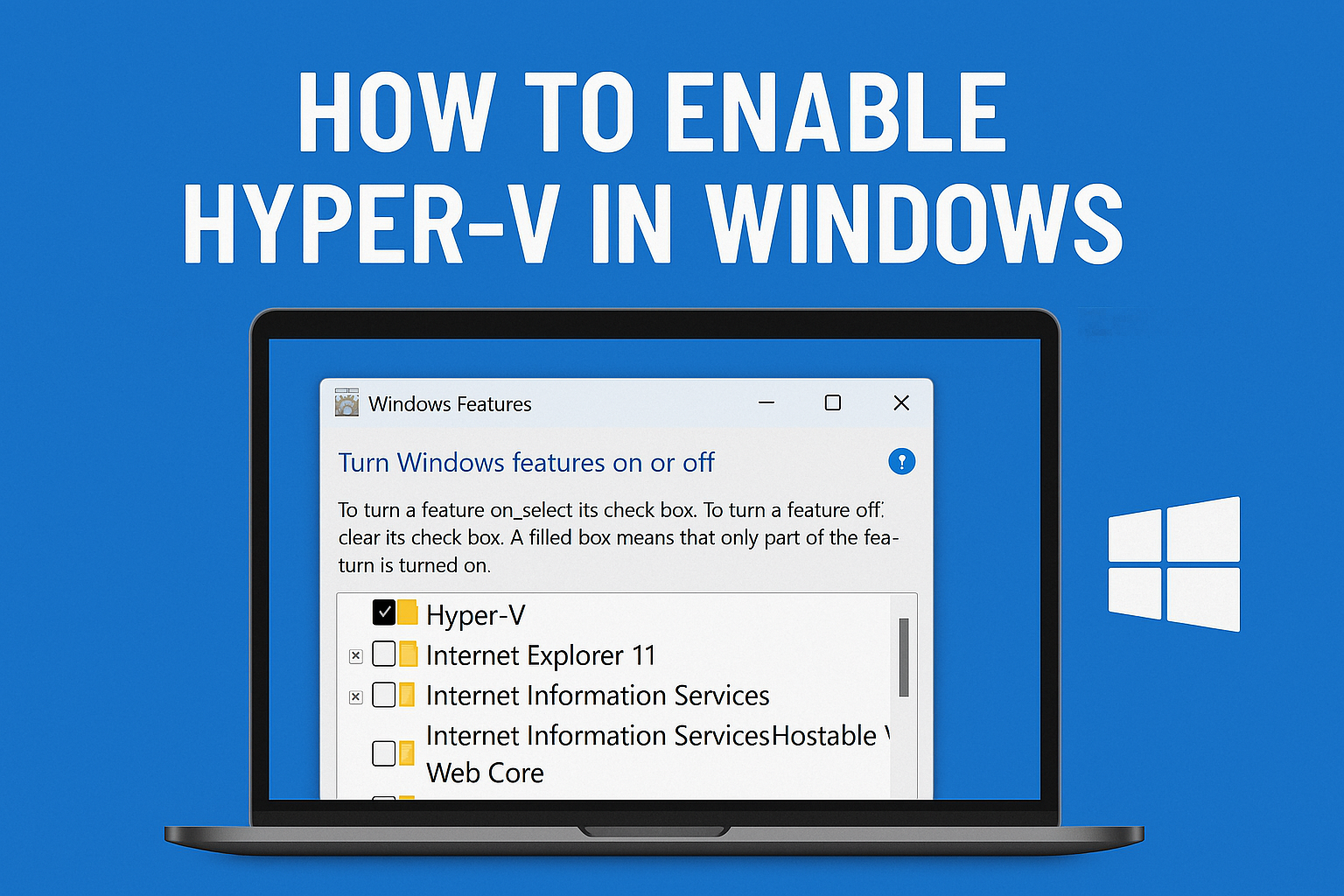 Enable Hyper-V in Windows Pro